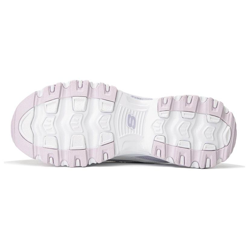 Skechers DLites 1.0 Mesh Comfortable Low-Top Dad Shoes Women Sneaker White Purple 896235-WLV