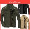 Men's Autumn Winter Thicken Military Jacket With Warm Lined Interior And Stand Collar