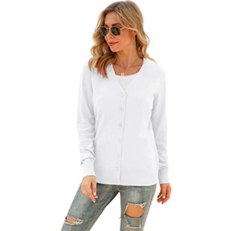 Damen Strick Cardigan Pullover Langarm Knopfleiste Mantel Basic Oberteile Oberbekleidung