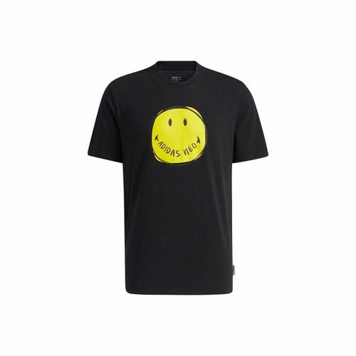 

adidas Smiley Print Sports Crew Neck Short Sleeve T-Shirt for Men, Black M чёрный