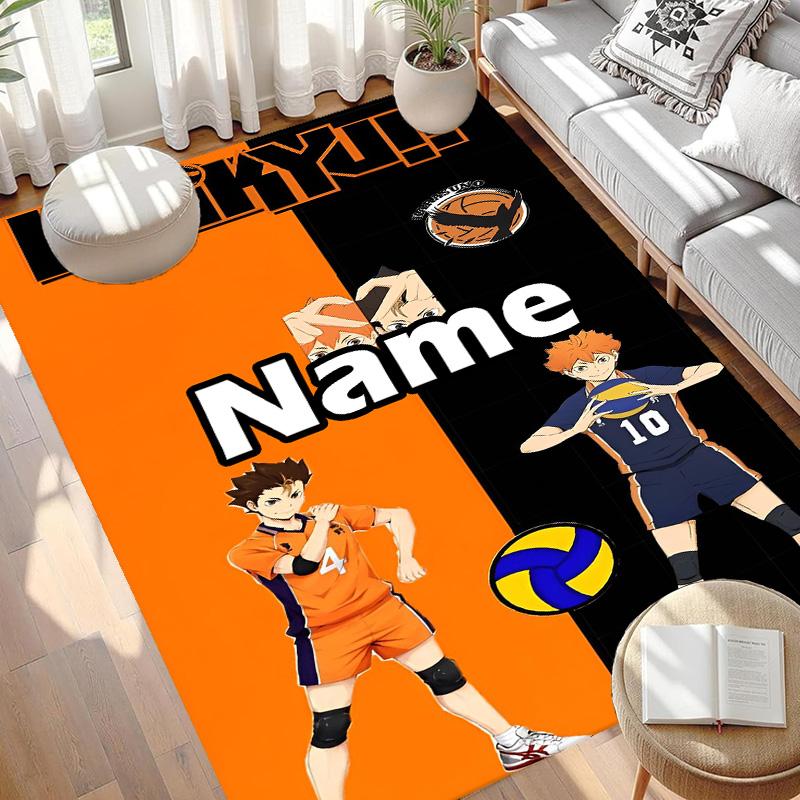 Custom Name Personalized Haikyu Print Carpet, Versatile Home Decor Rug, for Playroom, Apartment, Balcony, Entryway, Hallway Gift