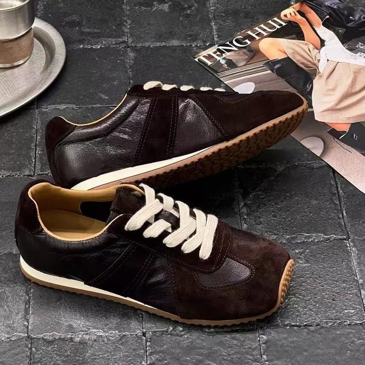 Color matching German training shoes women's autumn new retro style casual shoes lace-up versatile soft sole not tired feet Forrest Gump board shoes