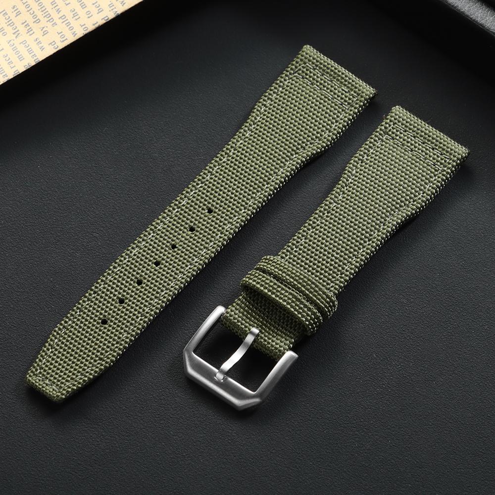 Nylon Canvas Watch Strap Cowhide Watchband 20mm 21mm 22mm for IWC Pilot Watchband Accessories for Military Watch Band Bracelets