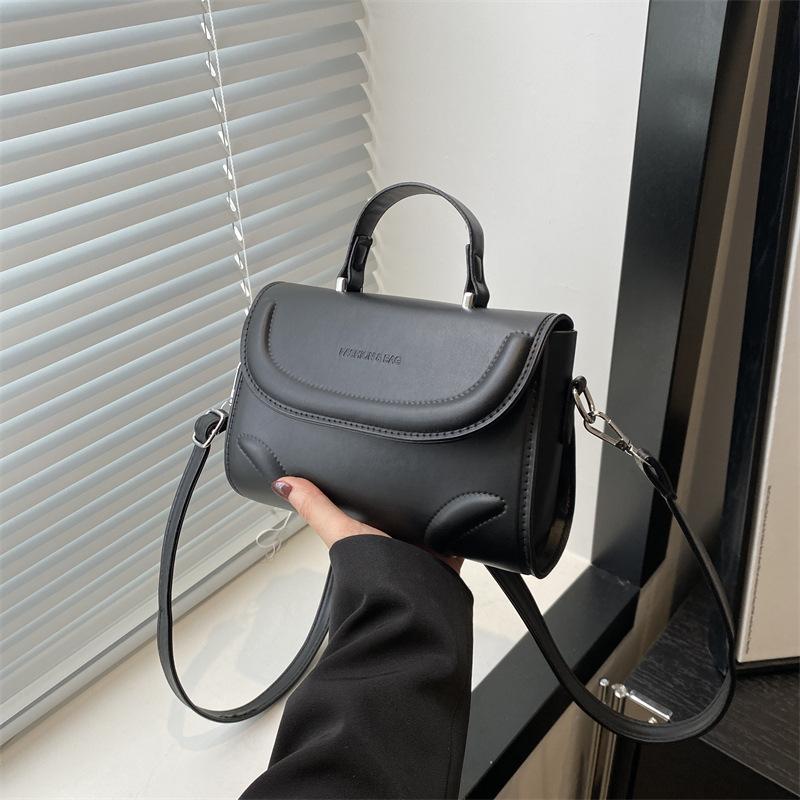 Fashion Small Square Bag Portable Small Square Bag Textured Pu Shoulder Bag Niche Versatile Messenger Bag Women'S Bag