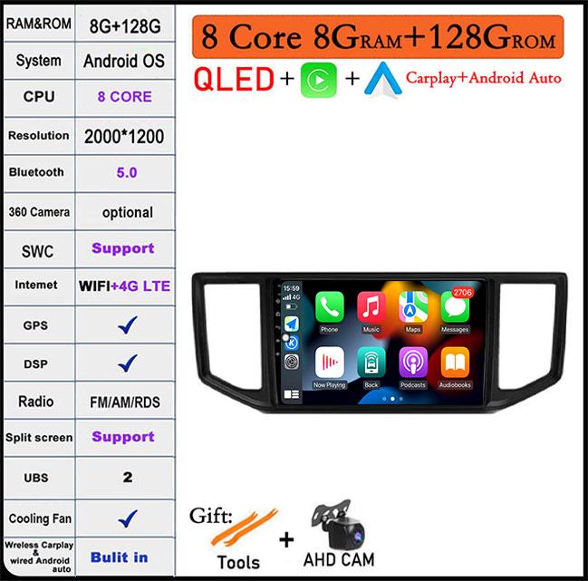 For Volkswagen VW Crafter 2017-2021 IPS/QLED DSP Android 14 Car Radio Multimedia Player Navigation GPS Carplay BT