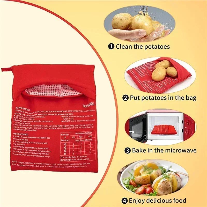 1Pcs Microwave Oven Potato Cooker Bag Baked Potato Reusable Microwave Cooking Potato Quick Fast Kitchen Accessories Kitchen Tool