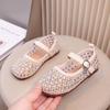 Spring and Summer New Fashion Rhinestone Shallow Mouth Girls Soft Sole Casual Leather Shoes