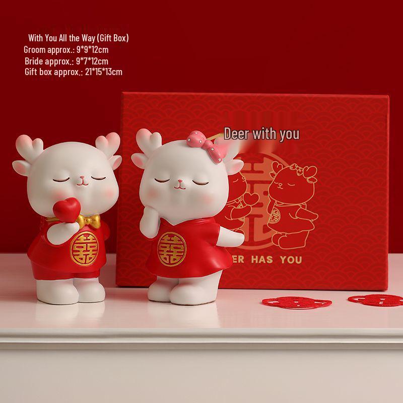 Creative Rabbit Figurine: Festive Newlywed Gift & Decoration for Couples