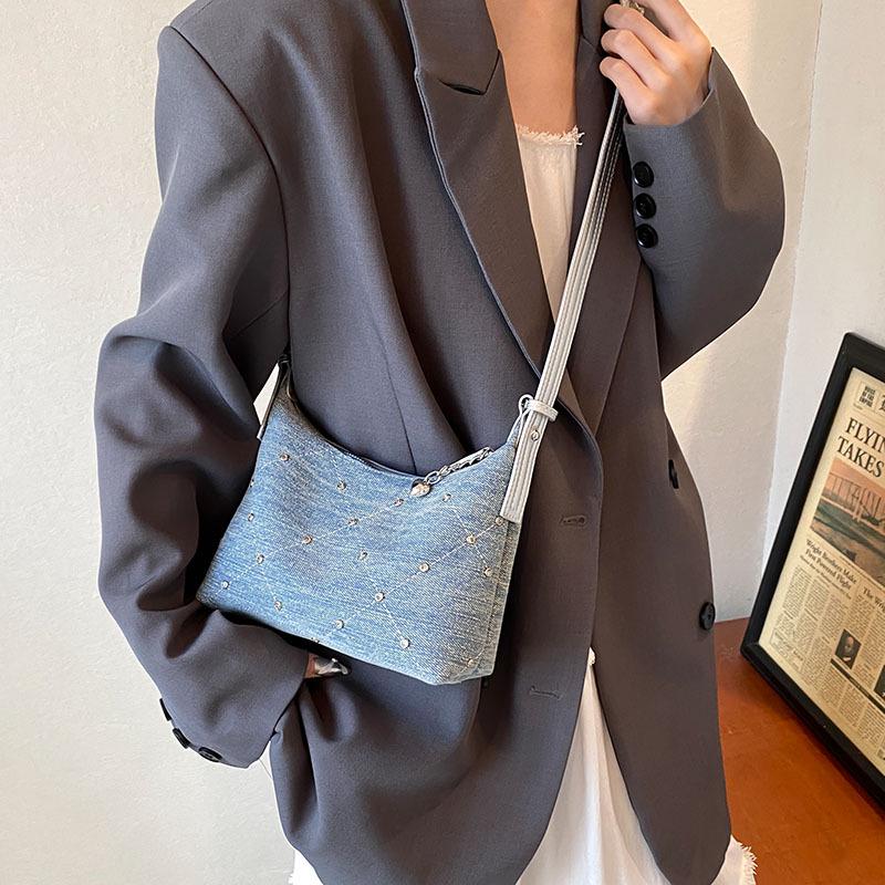 Women's Denim Summer 2024 Fashion Crossbody Handbag - Niche Design Dumpling Bag