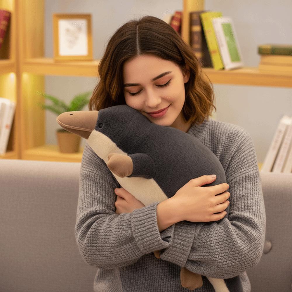 Grey Color Platypus Plush Toy High Quality Stuffed Animal Toy Cute Design Lying Plush Toy  Kids Toy
