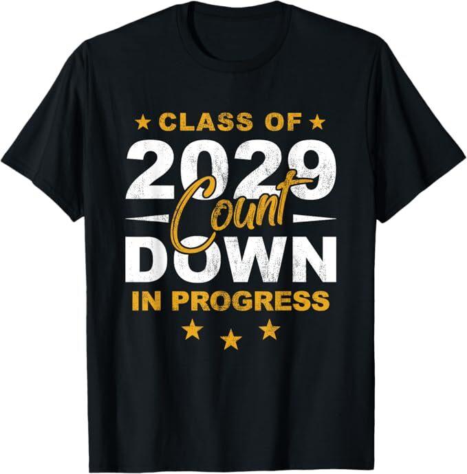 Class Of 2029 Count Down Graduating Fun First Day 8th Grader T-Shirt