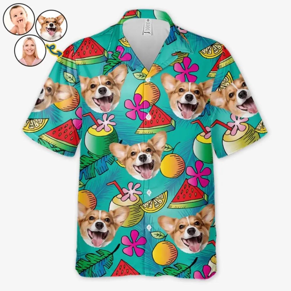 Funny Muscle Custom Design Graphic Shirt Personalized Photo Hawaiian Aloha Short Sleeve Customized Image Unisex Short Sleeve Tee
