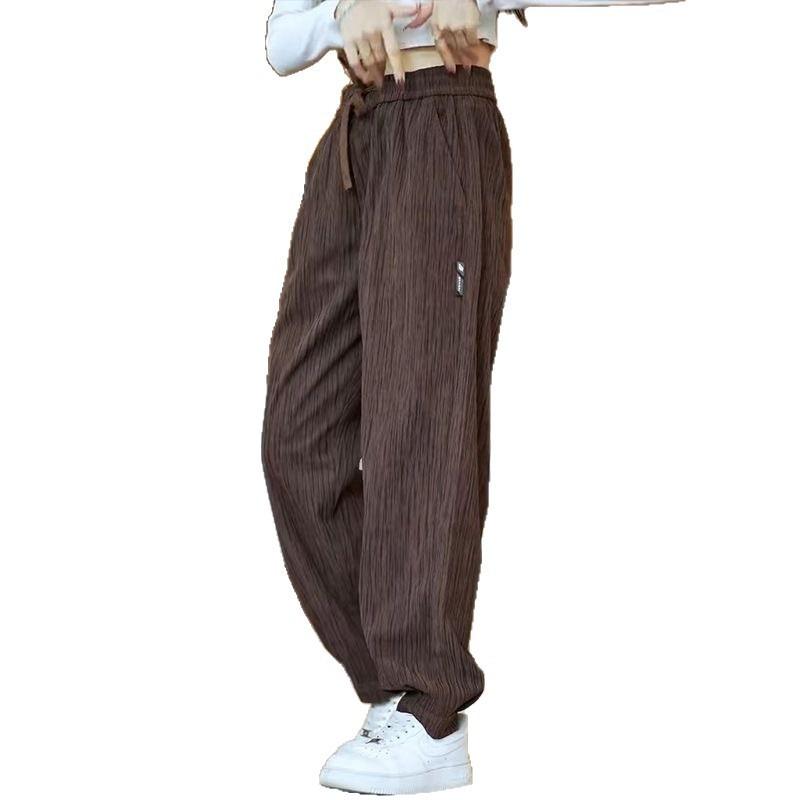 New ice silk drape casual pants men's summer thin quick-drying nine-point pants loose