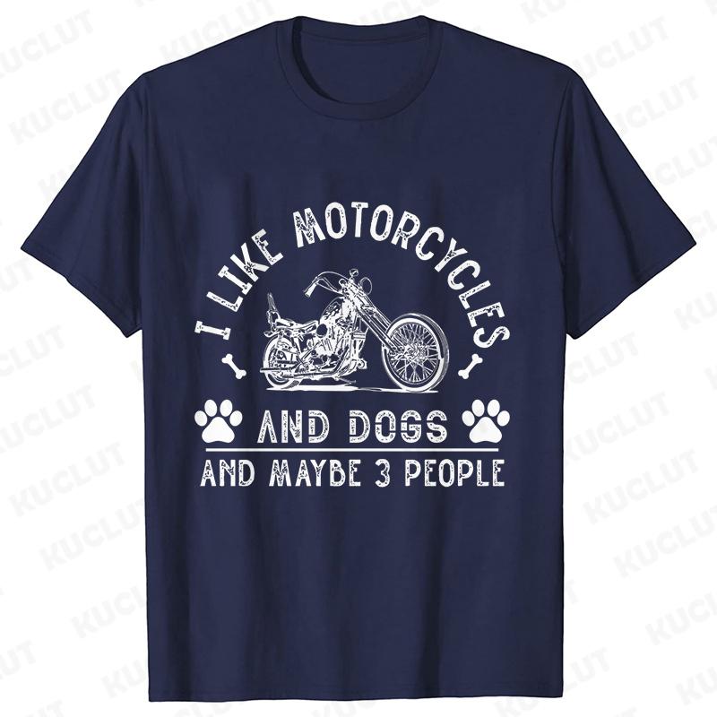 I Like My Motorcycle and Maybe 3 People T-Shirts Men Casual Loose Clothing Oversized Summer Fashion Tops Cartoon Mens Tshirts