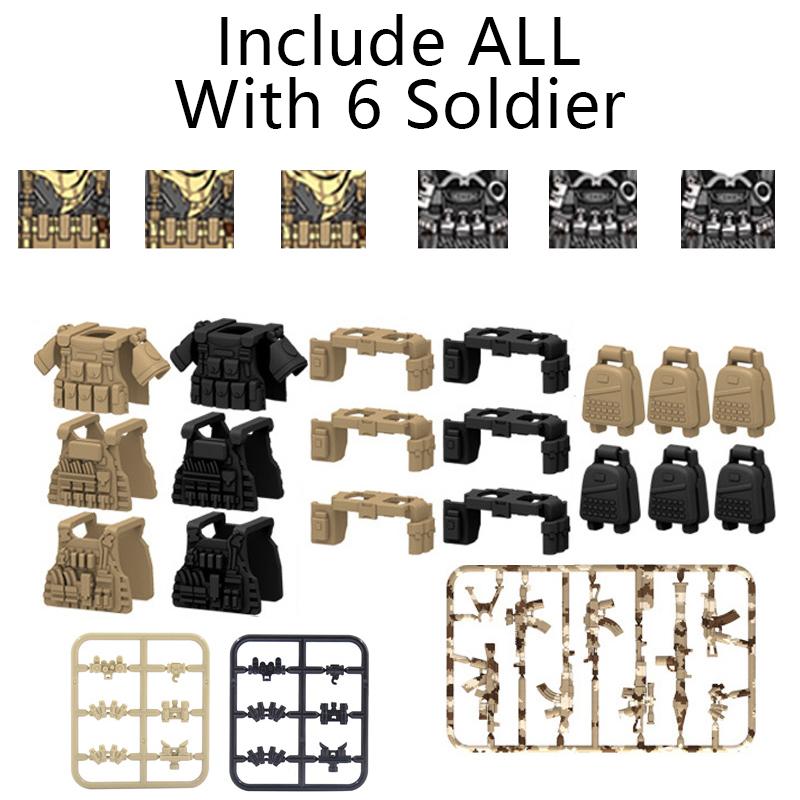 City SWAT Ghost Commando Figures Special Forces Building Blocks Modern Army Soldier Police Military Weapon Bricks Toys For Kids