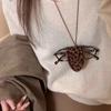 Leopard Print Necklace with Magnetic Clasp for Easy Wear Long Chain Fashion Jewelry Accessory for Women Daily Use