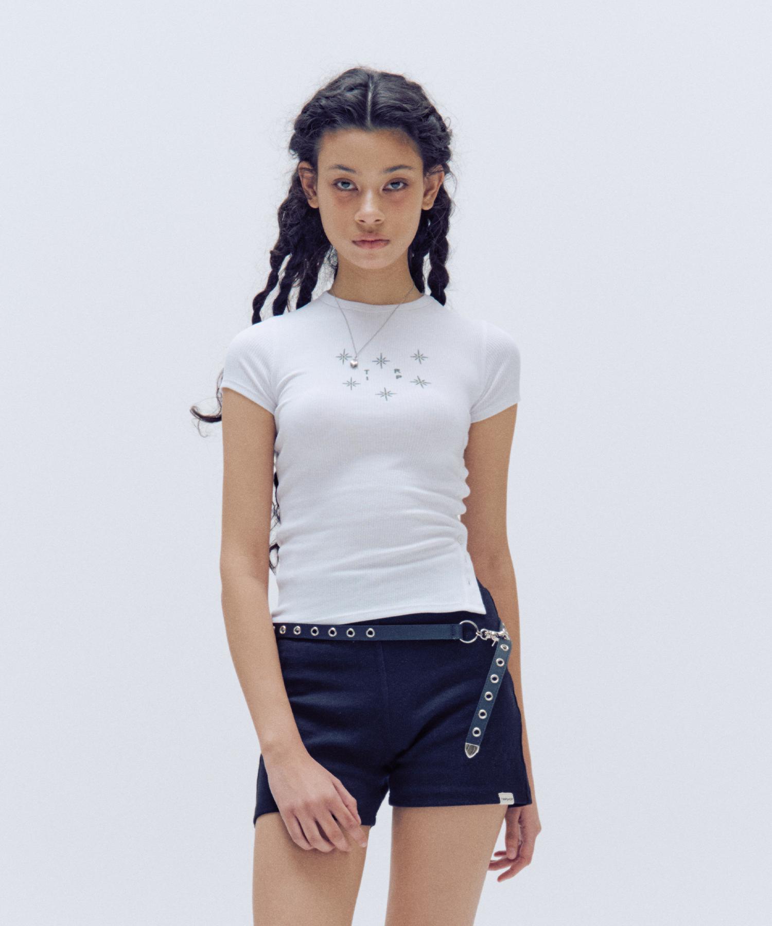 Trip Shop Logo Side Button Short Sleeve T-Shirt White/01