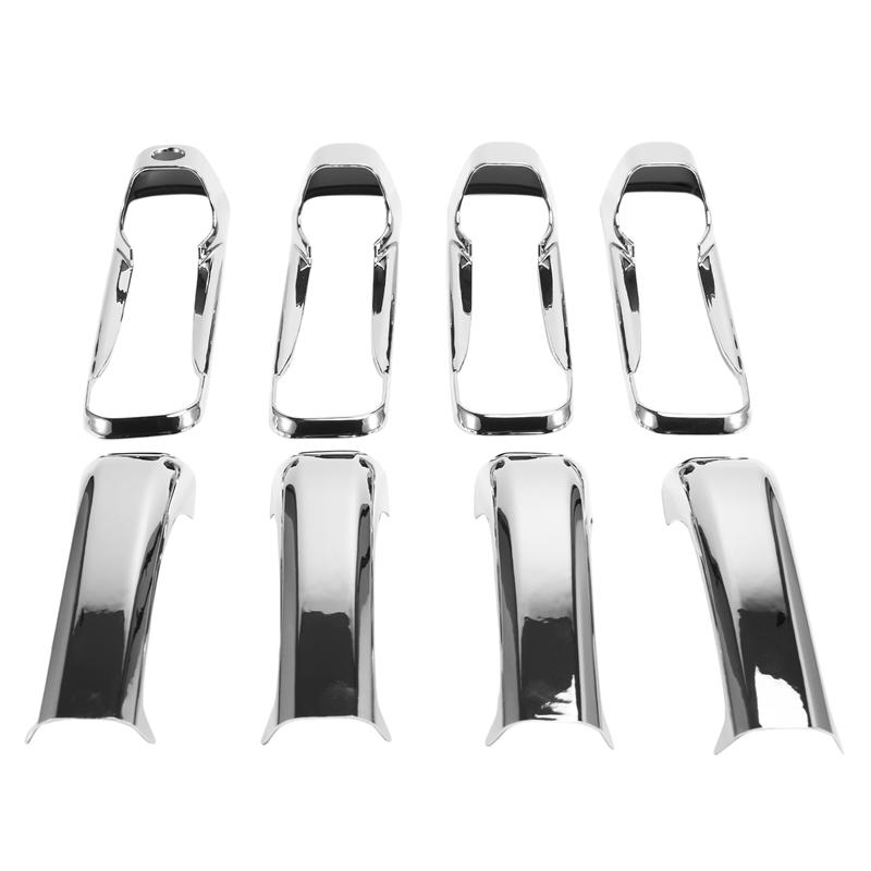 M63K-Car Door Handle Cover Exterior Door Handle Trim For Dodge Ram 1500 2017-2010 Chrome