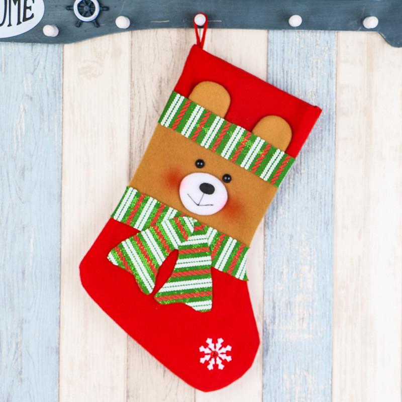 

Веселые красно-зеленые полосатые рождественские чулки, отлично подходящие для детей и праздничные подарочные пакеты StyleD