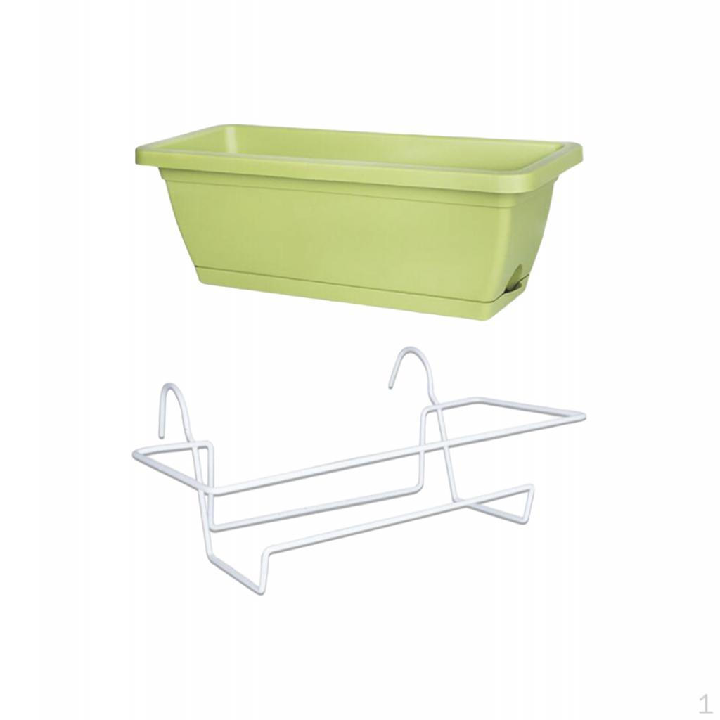 

Подвесной балконный горшок с кронштейном 43x19x15 см, прямоугольный, универсальный, с дренажным отверстием White Rack