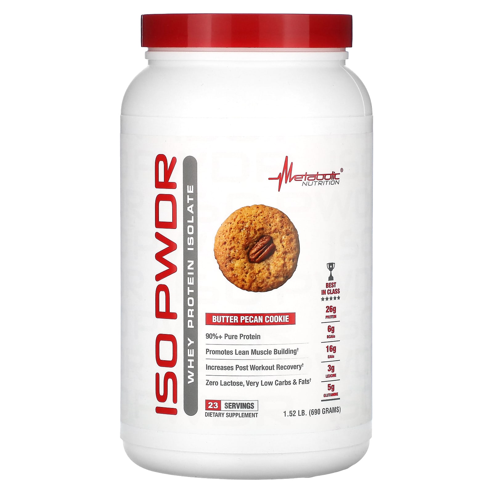 

Metabolic Nutrition, ISOpwdr, Whey Protein Isolate, Butter Pecan Cookies, 1.52 lb (690 g)