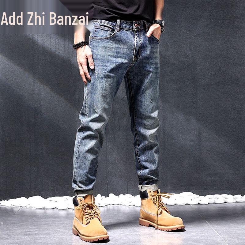 

Мужские винтажные джинсы Zengzhi зауженного прямого кроя 28