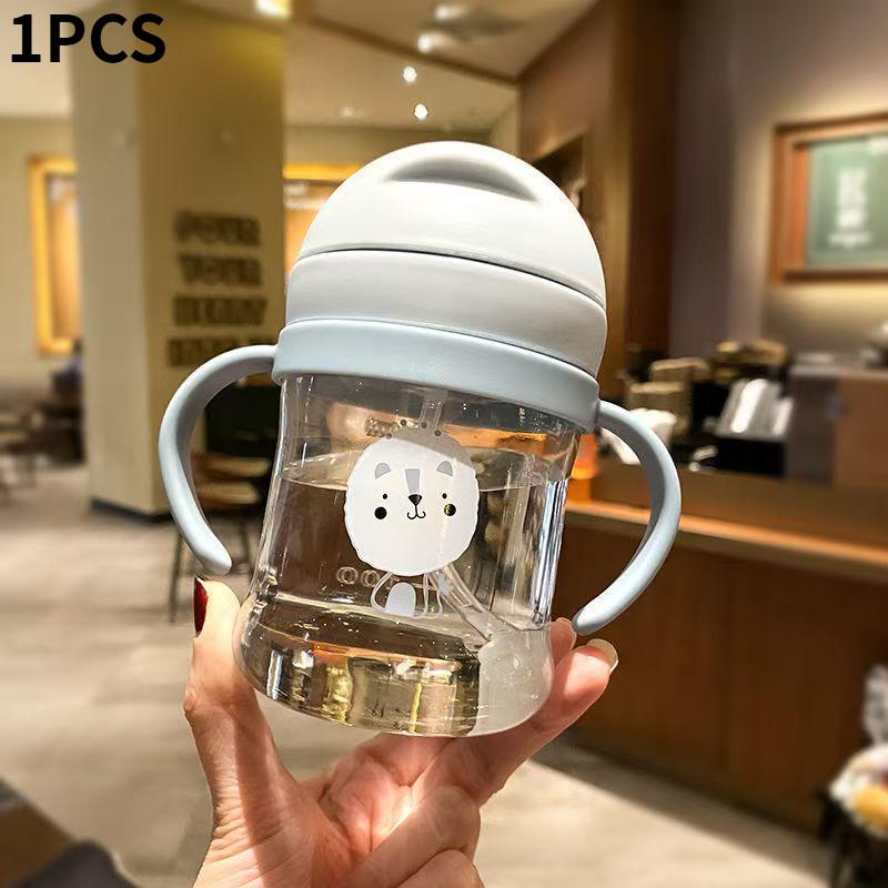 

1 шт. 250 мл чашка с соломинкой и гравитационным шариком, ручка против удушья, противоударная бутылка для воды с чашкой для питья, идеально подходит для кемпинга на открытом воздухе 250ml синий