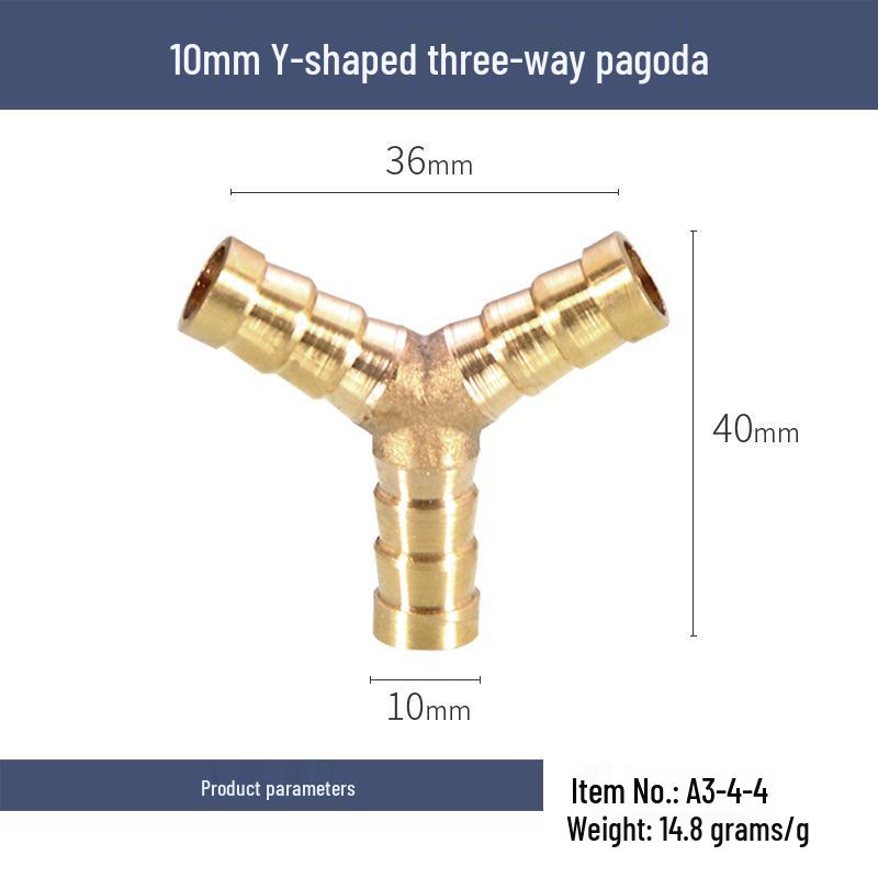Copper Y-Type Reducing Tee Connector for Soft Water, Oil, and Air Pipes (Sizes 4, 6, 8, 10, 12)