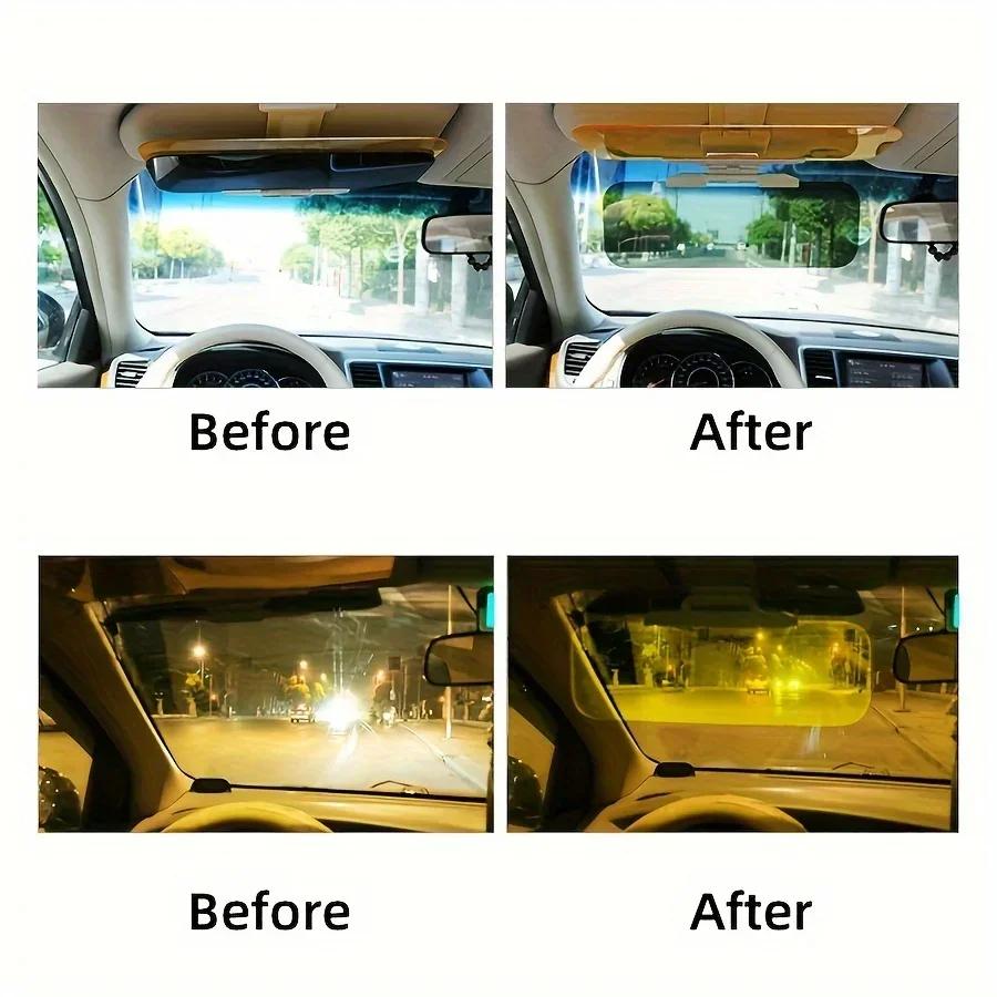 Automobilio saulės skydelio prailgintuvas Dieninis ir naktinis nuo akinimo skydelis Reguliuojamas saulės blokatorius Anti-UV HD nuo saulės akinimo akiniai automobiliui