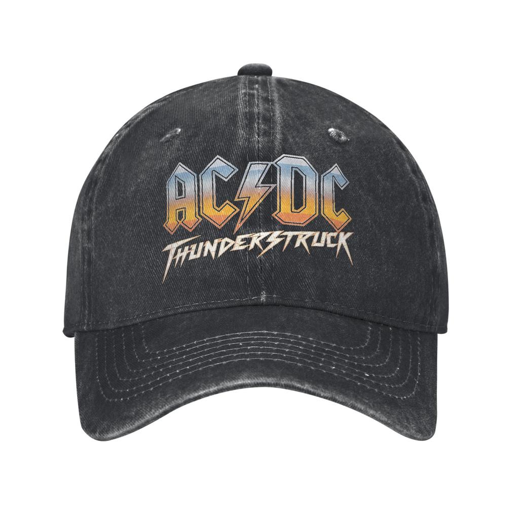 THUNDERSTRUCK AC-DC Baseball Caps Fashion Distressed Washed Sun Cap Unisex Style Outdoor Activities Adjustable Hats Cap