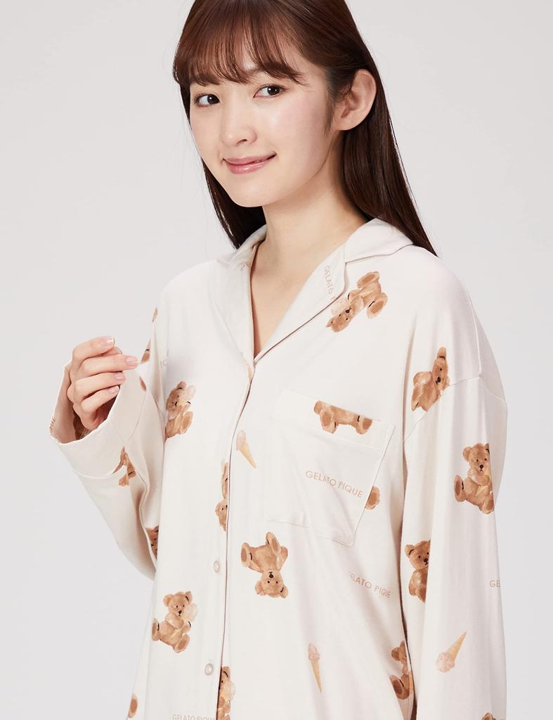 Gelato Pique Gelato Bear Print Shirt PWCT221208 BEG F Women's