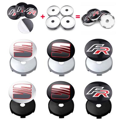 Qbmjg3 4Pcs Car Wheel Center Hub Cap Badge Tire Rim Covers Sticker For FR Leon Ateca Arosa Exeo Ibiza Cupra MK1 Toledo Accessories