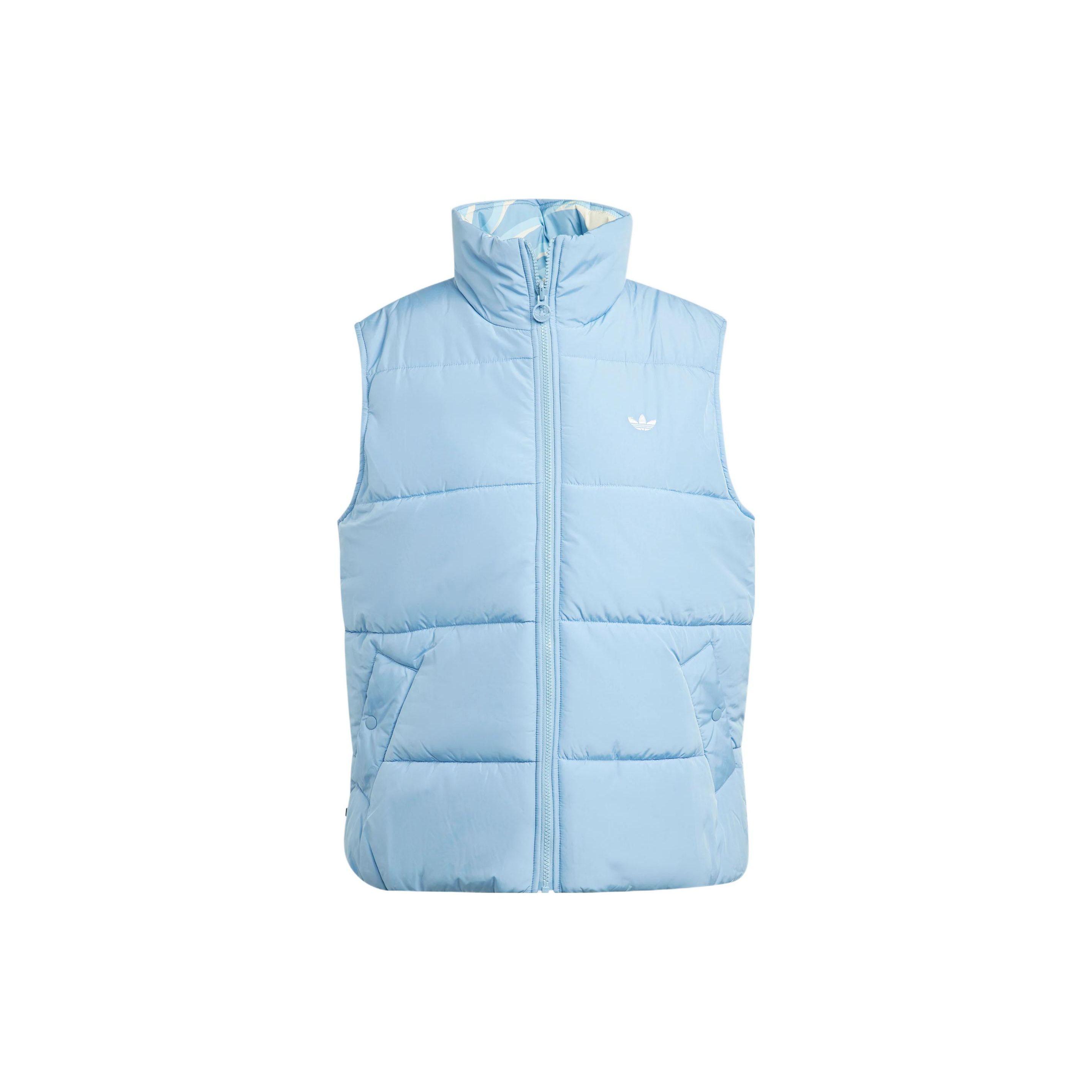 adidas Originals Light Sky Blue Women s Reversible Stand Collar Padded Vest IJ8186 XS
