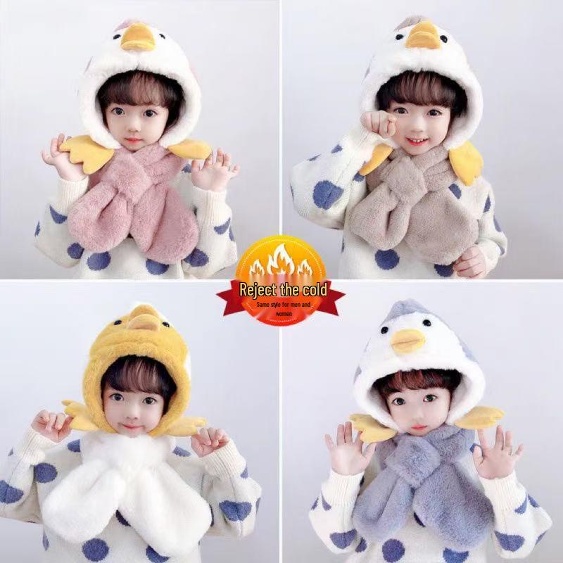 Kids' Winter Animal Hat & Scarf: Warm, Thick, Windproof & Cute with Ear Protection