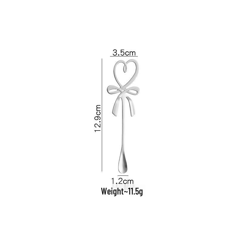 Gold Stainless Steel Long-Handled Coffee & Dessert Stirring Spoon серебряный