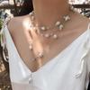Exquisite Imitation Pearl Necklace for Women Girls Fashion Multi Layer Adjustable Long Tassel Necklace Wedding Jewelry Gift