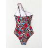Hollow One-shoulder Swimwear Women Sexy Print Push UP One Piece Swimsuit Summer Beach Lady Bathing Suit