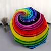 Regenbogen-Kugel Automatischer Faltregenschirm 8 Rippen, Stabiler Eisenrahmen, Helles Farbmuster Kompakter Reise-Regenschirm, Geeignet für Outdoor, B