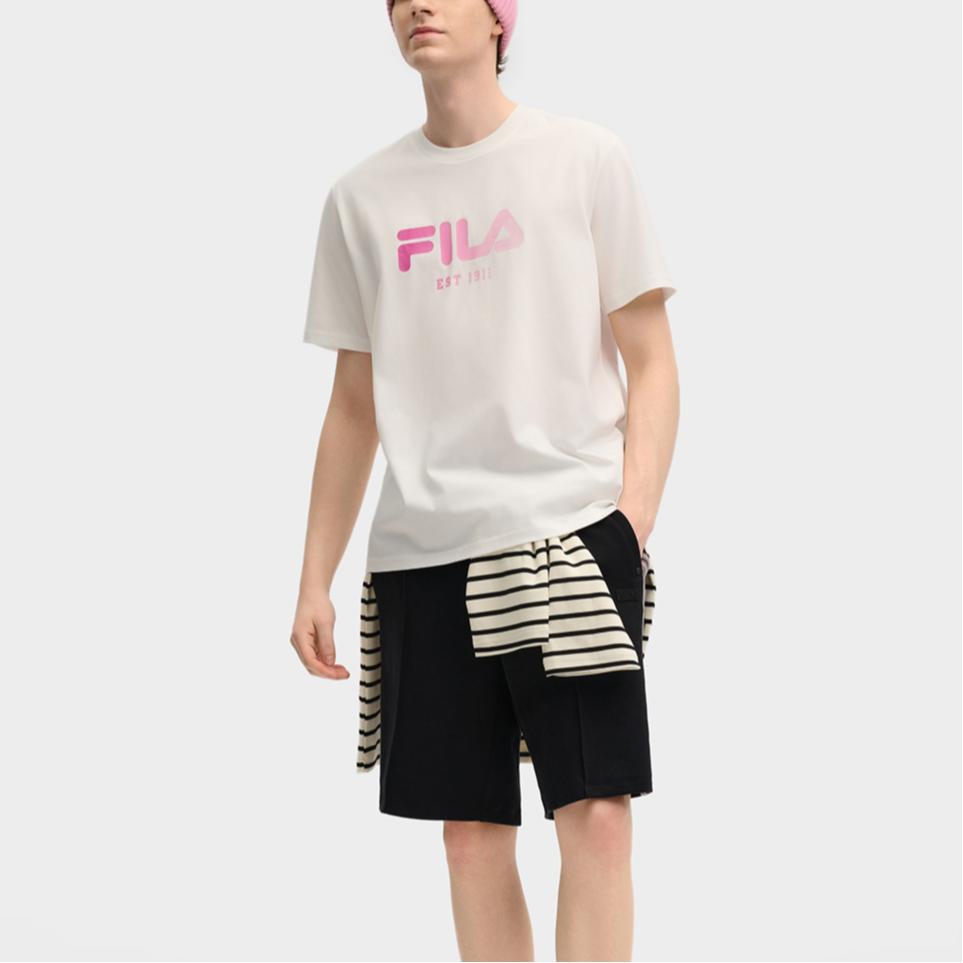 FILA ORIGINALE T Shirt Unisex White Peach Bubble F51M519106F-PU