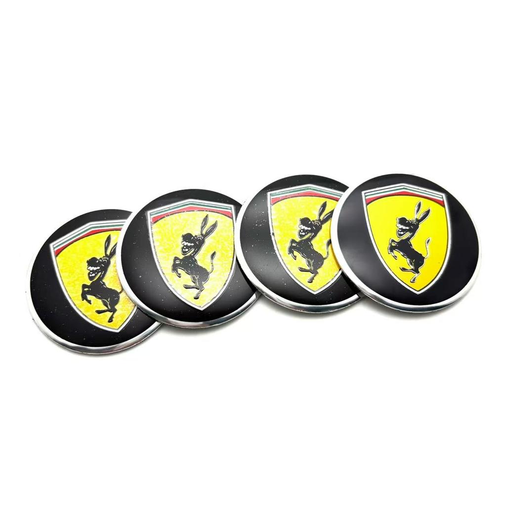4pcs 56mm 60mm Car Wheel Center Hub Cap Fit For Funny Fala donkey Badge Emblem Decal Wheel Sticker Car Styling Accessories
