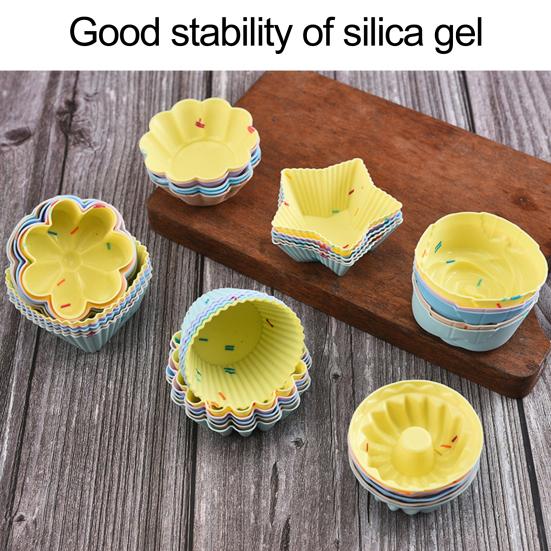 Practical Non-sticky DIY 9 Styles Reusable Hear Muffin Molds for Home Baking Baking Mold