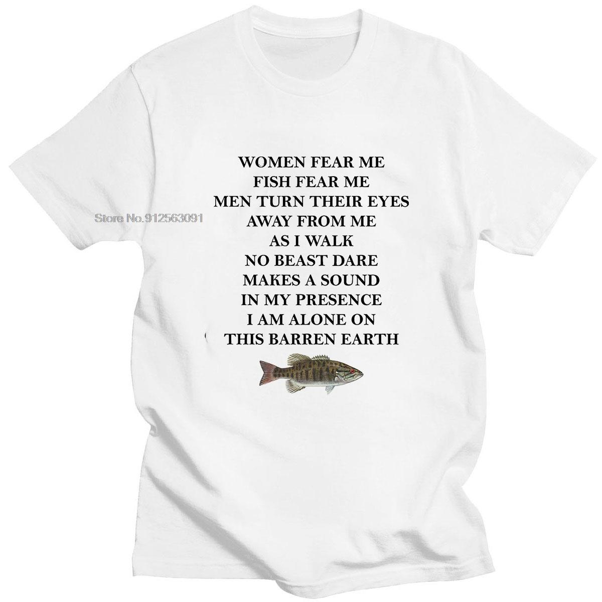 

Women Fear Me Fish Fear Me Harajuku Retro Design Cartoon Print Summer Shortsleeved Cotton Loose Casual Tshirt Oversized S