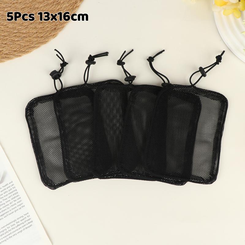 5Pcs Black Elastic Wig Net Breathable Mesh Hair Net With Adjustable Drawstring For Making Puff Bun Wig Tools Women Wig Nets