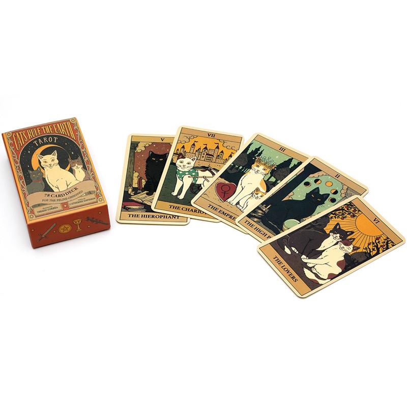 Cats Rule Earth Tarot Cards A 78 Oracle English Visions Divination Edition Deck Borad Playing Games