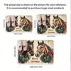 Christmas Horse Design Doormat with "Merry Christmas" Text, Thick Comfortable Floor Mat, Machine Washable for Festive Home Decor