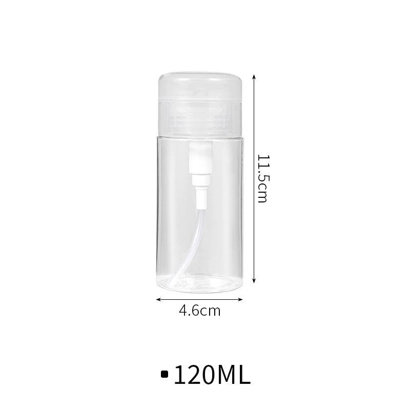 Cleaner Bottle Clear Bottle Push Down Empty Lockable Pump Dispenser Bottle for Nail Polish and Makeup Remover