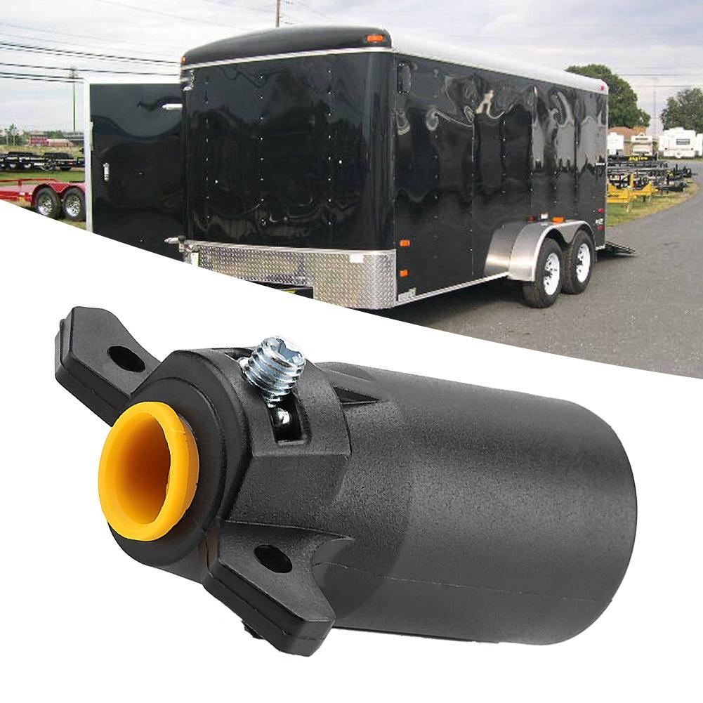 7 Pin Round Trailer Towbar Towing Plug Adapter Connector 12V US Plug