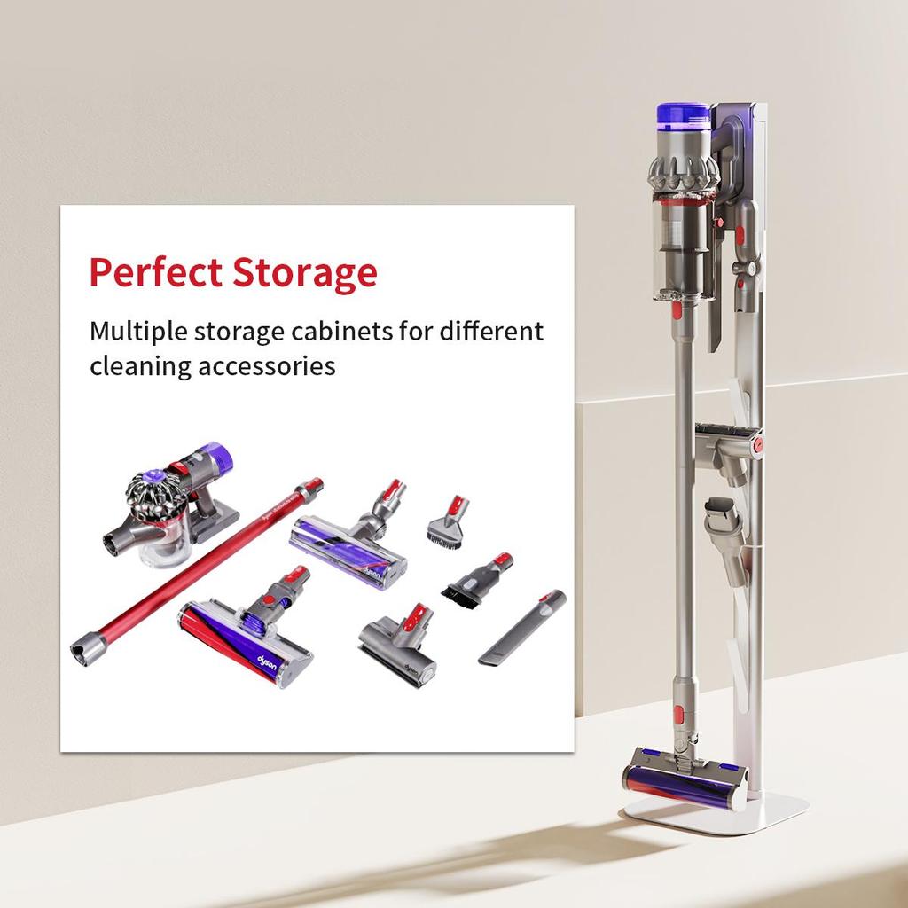 Satuo S3 Aluminium-Staubsaugerhalterung für Dyson V7, V8, V10, V11, V15 und V12 Slim, Staubsaugerständer mit Aufbewahrungsmöglichkeit