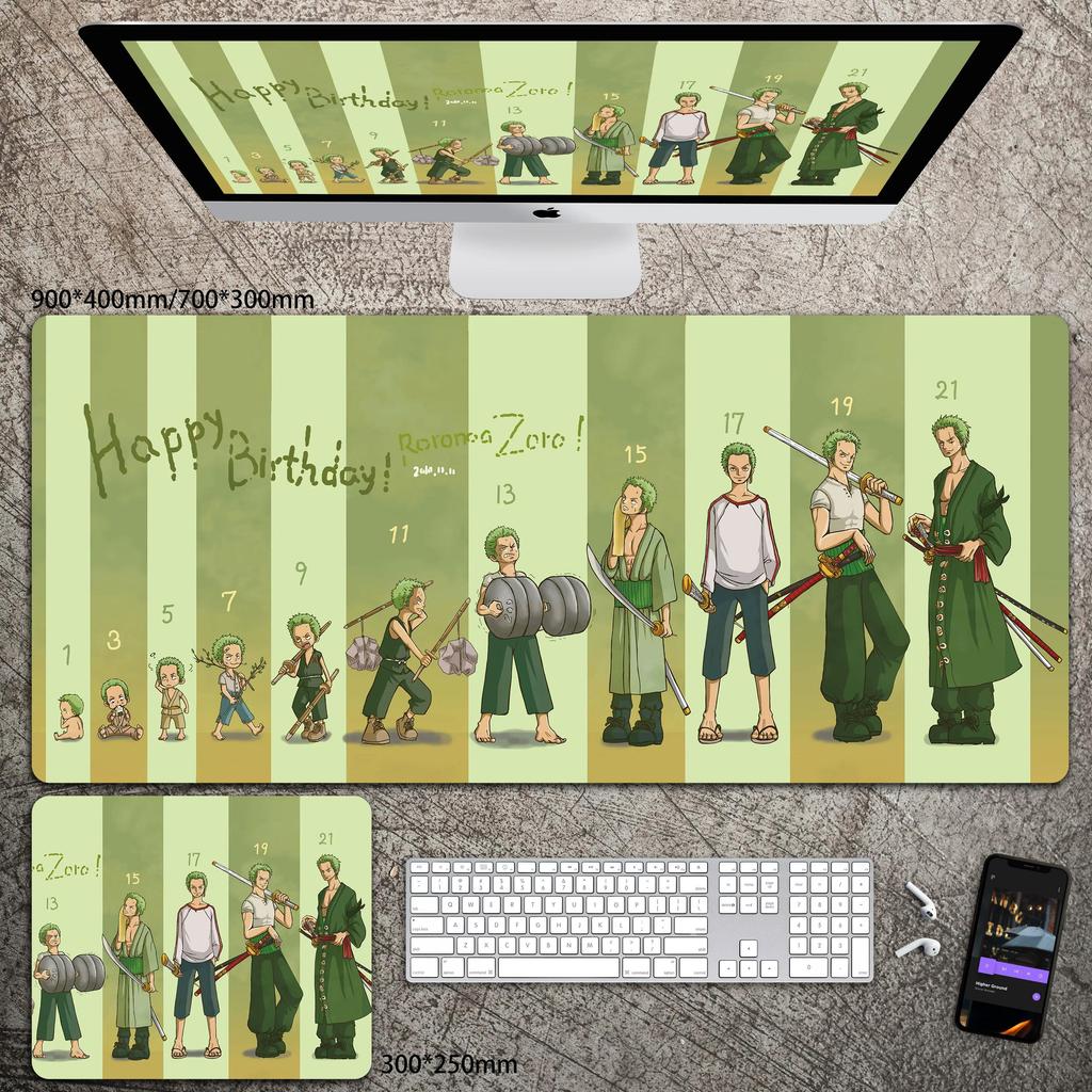 High Definition ONE PIECE Leather Mouse Pad Oversized Boys Animation E-sports Game Keyboard Pad Luffy Computer Desk Pad Non-slip Waterproof Mouse Pad