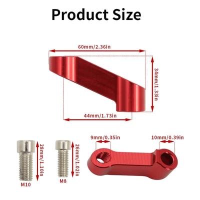 2 piezas de espejos retrovisores universales para motocicleta, adaptador de extensión, base de transferencia delantera modificada, soporte de ensanchamiento